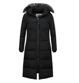 Matogla Winterparka Damen Mit Fell - 8606Z - Schwarz