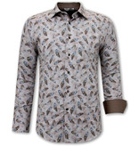 Gentile Bellini Vogelfeder Hemden Männer Slim Fit - 3111- Braun