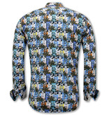 Gentile Bellini Kunstdruck Print Herren Bluse - 3113 - Blau