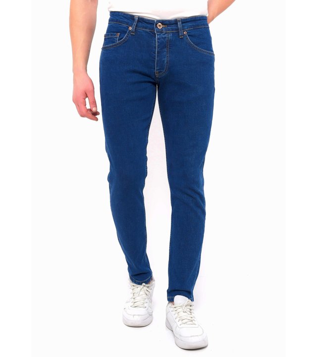 True Rise Herren klassische Jeanshose Slim Fit - DC-057 - Blau