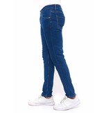 True Rise Herren klassische Jeanshose Slim Fit - DC-057 - Blau