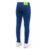 True Rise Herren klassische Jeanshose Slim Fit - DC-057 - Blau