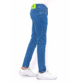 True Rise Klassische Jeans Herren Slim Fit Stretch - DC-058 - Blau