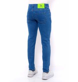 True Rise Klassische Jeans Herren Slim Fit Stretch - DC-058 - Blau