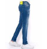 True Rise Slim Fit Jeans Mit Rissen Männer - DC-036 - Blau