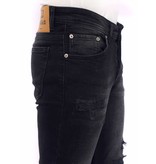 True Rise Hose Mit Rissen Männer Slim Fit - DC-049 - Schwarz True Rise Hose Mit Rissen Männer Slim Fit - DC-049 - Schwarz