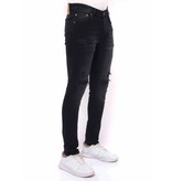 True Rise Hose Mit Rissen Männer Slim Fit - DC-049 - Schwarz True Rise Hose Mit Rissen Männer Slim Fit - DC-049 - Schwarz