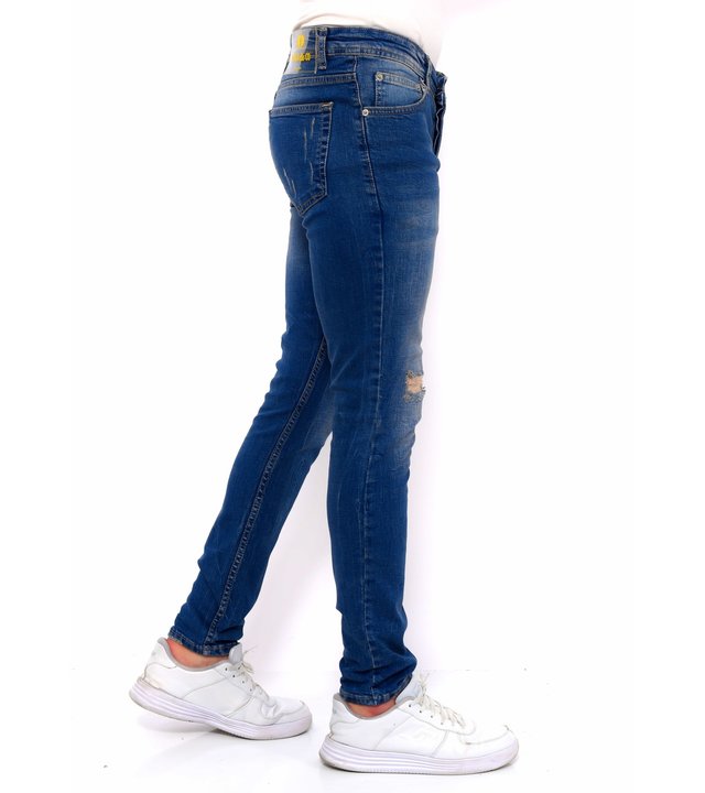 True Rise Slim Fit Strech Ripped Hosen Kaufen - DC-046 - Blau