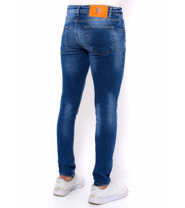 True Rise Destroyed Slim Fit Jeans Herren - DC-044 - Blau