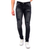 True Rise Destroyed Jeans Herren Slim Fit Strech -DC-051- Schwarz