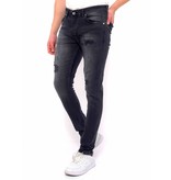 True Rise Destroyed Jeans Herren Slim Fit Strech -DC-051- Schwarz