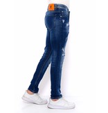 True Rise Destroyed Jeans Männer Slim Fit -DC-047 - Blau