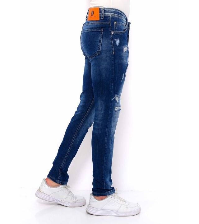 True Rise Destroyed Jeans Männer Slim Fit -DC-047 - Blau