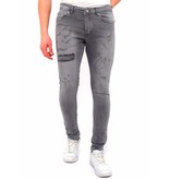 True Rise Destroyed Jeans Herren Slim Fit - DC-055 - Grau