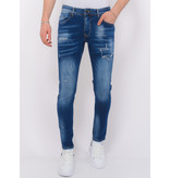 Local Fanatic Blue Ripped Männer Jeans Slim Fit -1081- Blau
