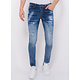 Paint Splatter Stonewashed Männer Jeans Slim Fit - 1079 - Blau