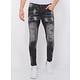 Distressed Jeans Stonewash Männer Slim Fit -1087- Schwarz