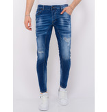 Local Fanatic Distressed Ripped Jeans Männer Slim Fit - 1082 - Blau