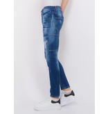 Local Fanatic Distressed Ripped Jeans Männer Slim Fit - 1082 - Blau