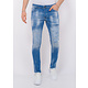 Blue Ripped Skater Männer Hosen Slim Fit -1078