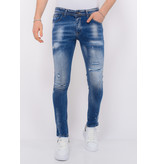 Local Fanatic Blue Ripped Stretch Männer Hosen Slim Fit -1080