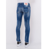 Local Fanatic Blue Ripped Stretch Männer Hosen Slim Fit -1080