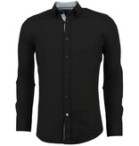 Gentile Bellini Business hemden langarm - Coole Männer Bluse - 3036 - Schwarz