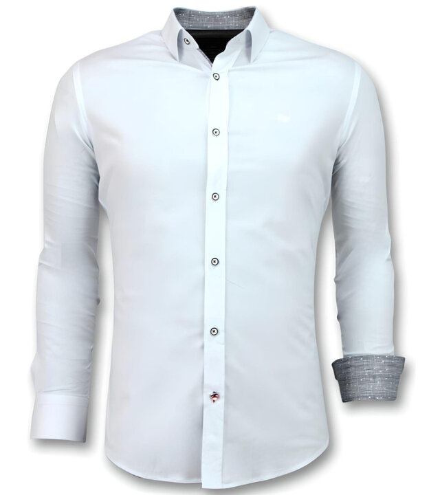 Gentile Bellini Herren Hemd Elegant - Bluse Männer stretch - 3034 - Weiß