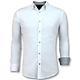 Herren Hemd Elegant - Bluse Männer stretch - 3034 - Weiß