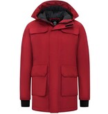 Enos Herren Winter Parka Lang Rot