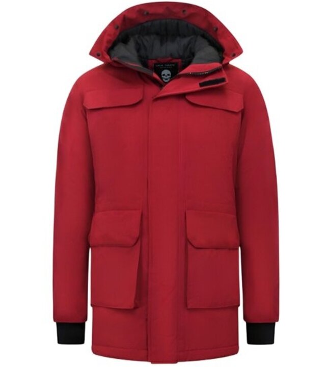 Enos Herren Winter Parka Lang Rot