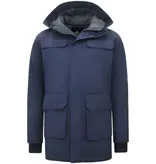 Enos Herren Winterjacke Parka Blau