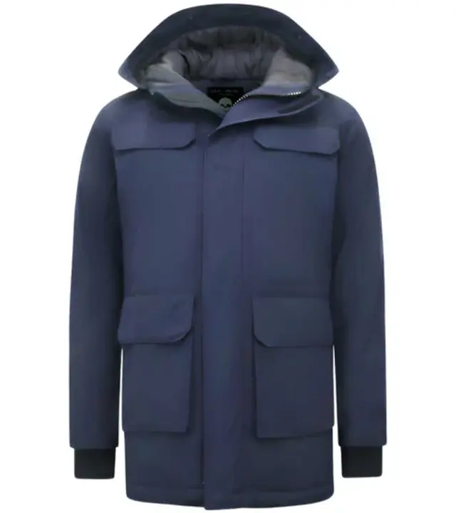 Enos Herren Winterjacke Parka Blau