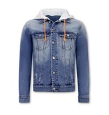 Local Fanatic Herren Jeansjacke mit Kapuze - RJ-966 - Blau