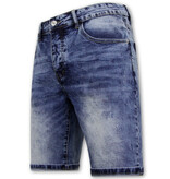 Enos Herren Stretch Jeans Short - Denim Short - Blau