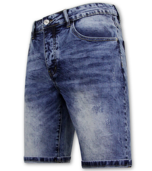 Enos Herren Stretch Jeans Short - Denim Short - Blau