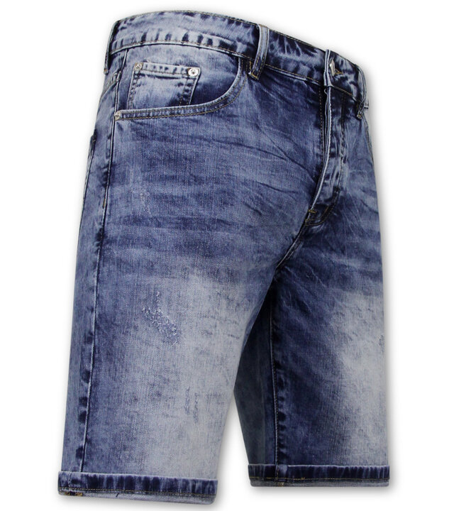 Enos Herren Stretch Jeans Short - Denim Short - Blau