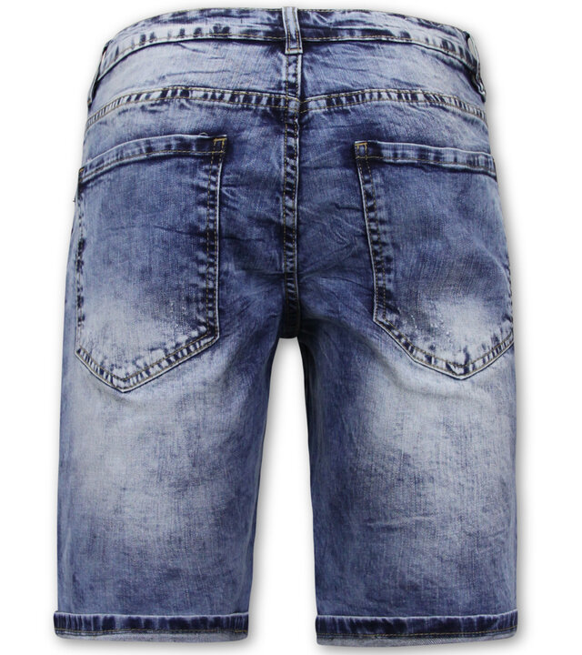 Enos Herren Stretch Jeans Short - Denim Short - Blau