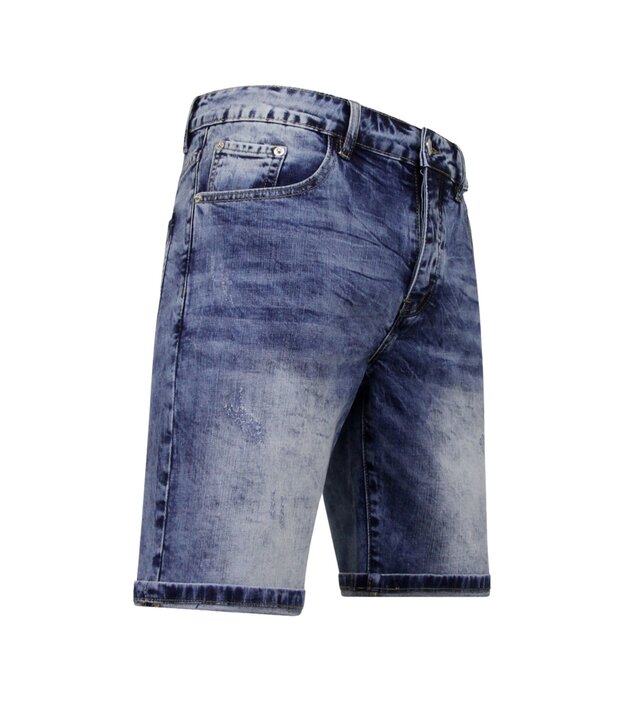 Enos Herren Stretch Jeans Short - Denim Short - Blau