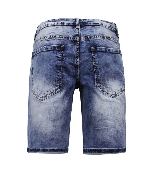 Enos Herren Stretch Jeans Short - Denim Short - Blau