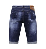 Local Fanatic  Stretch Short with Paint Splash Herren - Slim Fit -1074- Blau Local Fanatic  Stretch Short with Paint Splash Herren - Slim Fit -1074- Blau