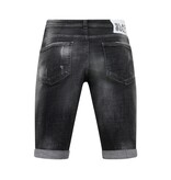 Local Fanatic Stonewashed Ripped Männer Short - Slim Fit -1085- Schwarz