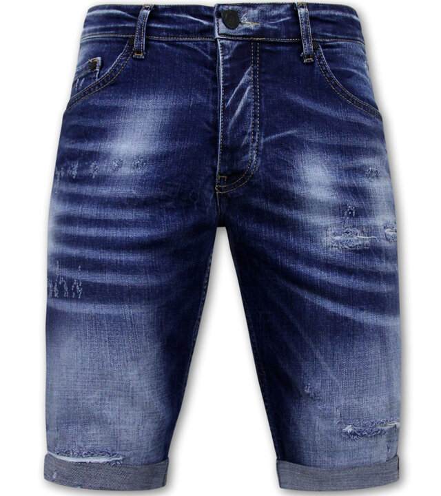 Local Fanatic Blue Ripped Shorts Männer - Slim Fit -1081- Blau