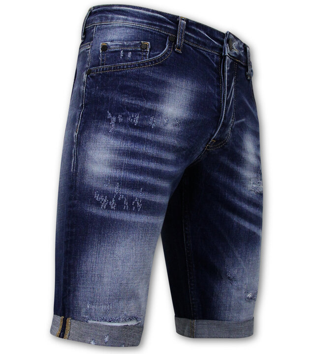 Local Fanatic Blue Ripped Shorts Männer - Slim Fit -1081- Blau
