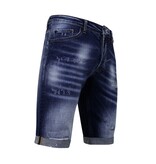 Local Fanatic Blue Ripped Shorts Männer - Slim Fit -1081- Blau