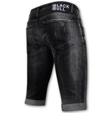 Local Fanatic Destroyed Shorts with Paint Splatter Männer - Slim Fit -1086- Schwarz