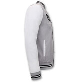 Tony Backer Dünne Herren-Bomber Baseballjacke – Grau