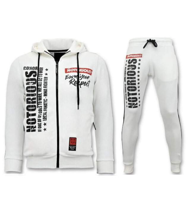 Local Fanatic Exklusiver Herren-Jogginganzug - Conor Notorious Sport Set - Weiß