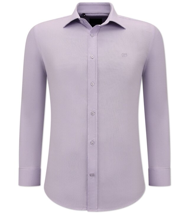 Gentile Bellini Slim Fit Blank Oxford Hemd für Herren – 3128 – Lila