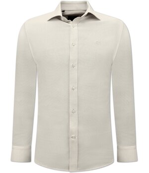 Gentile Bellini Oxford Plain Bluse Herren – 3131 – Beige